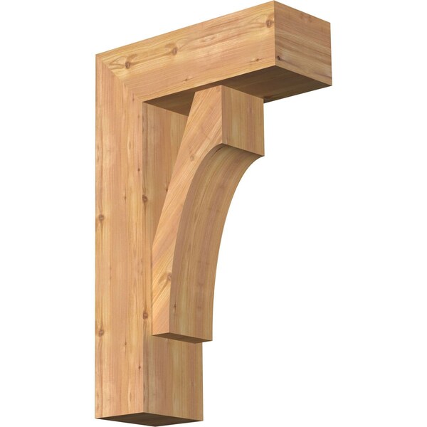 Ekena Millwork Westlake Block Smooth Bracket w/ Offset Brace, Western Red Cedar, 7 1/2"W x 20"D x 32"H BKT0806X20X32WTL05SWR - main